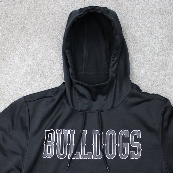 Jordan Hoodie Mens Medium Black Bulldogs Logo 100% Polyester Hooded Sweatshirt - Picture 5 of 16